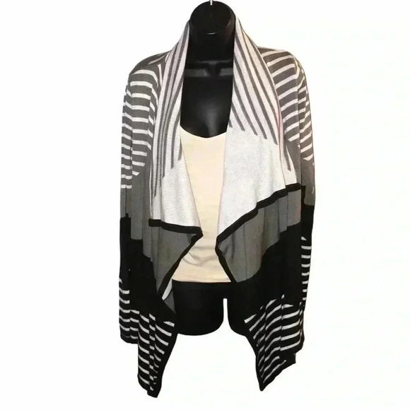 Staring At Stars Open Front Stripe Cardigan Size M - Picture 2 of 5